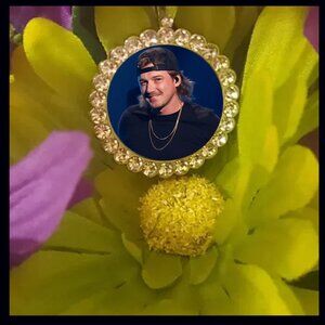 Morgan Wallen necklace bling silver rhinestones cute gift with gift box